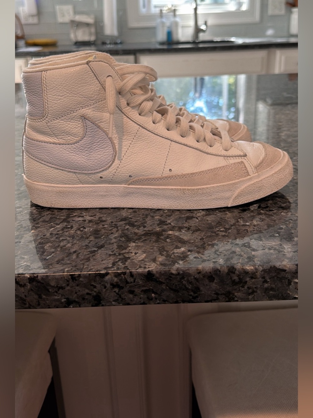 Nike Women's Off-White High-Top Leather Sneakers